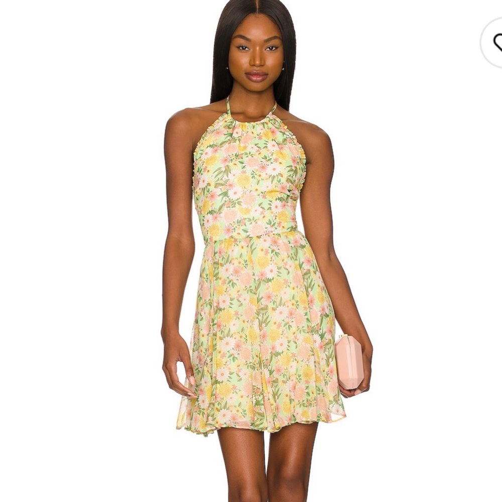 Yumi Kim Milo Floral Yellow Halter Dress